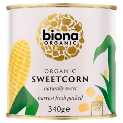 Biona Organic Sweetcorn No Added Sugar 340g, Pack Of 6 Biona Organic Sweetcorn No Added Sugar 340g, Pack Of 6