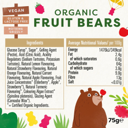 Biona Organic Mini Fruit Bears 75g, Pack Of 10 Biona Organic Mini Fruit Bears 75g, Pack Of 10