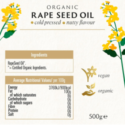 Biona Rape Seed Oil Organic 500 ml, Pack Of 6 Biona Rape Seed Oil Organic 500 ml, Pack Of 6