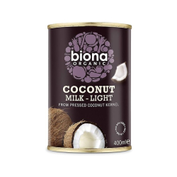 Biona Organic Coconut Milk Light 400 ml, Pack Of 6 Biona Organic Coconut Milk Light 400 ml, Pack Of 6