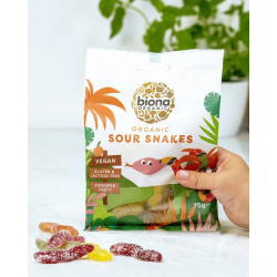 Biona Organic Sour Snakes 75g, Pack Of 10 Biona Organic Sour Snakes 75g, Pack Of 10
