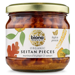 Biona Organic Seitan Pieces In Ginger & Soy Sauce 350g, Pack Of 6 Biona Organic Seitan Pieces In Ginger & Soy Sauce 350g, Pack Of 6