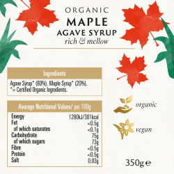 Biona Organic Maple Agave Syrup 350g, Pack Of 6 Biona Organic Maple Agave Syrup 350g, Pack Of 6