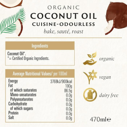Biona Organic Coconut Oil Cuisine 470 ml, Pack Of 6 Biona Organic Coconut Oil Cuisine 470 ml, Pack Of 6