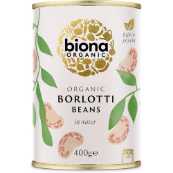 Biona Organic Canned Borlotti Beans 400g, Pack Of 6 Biona Organic Canned Borlotti Beans 400g, Pack Of 6