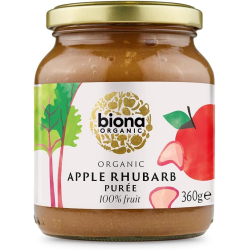 Biona Apple & Rhubarb Puree Organic No Added Sugar, Pack Of 6 Biona Apple & Rhubarb Puree Organic No Added Sugar, Pack Of 6