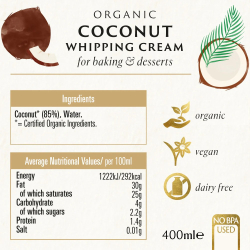 Biona Organic Coconut Whipping Cream 400 ml, Pack Of 6 Biona Organic Coconut Whipping Cream 400 ml, Pack Of 6