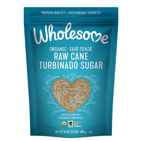 Wholesome Organic Fair Trade Premium Quality Raw Cane Turbinado Sugar, 680g