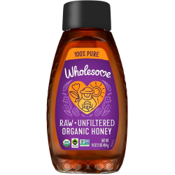 Wholesome Organic 100% Pure Raw Unfiltered Honey, 454g Wholesome Organic 100% Pure Raw Unfiltered Honey, 454g