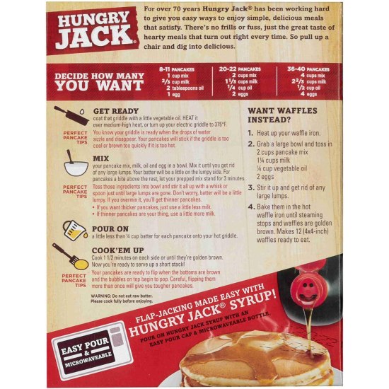 Hungry Jack Pancake & Waffle Mix Buttermilk 907g