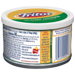 Fritos Jalapeno Cheddar Natural flavored Cheese Dip 9 Oz (255g) Fritos Jalapeno Cheddar Natural flavored Cheese Dip 9 Oz (255g)