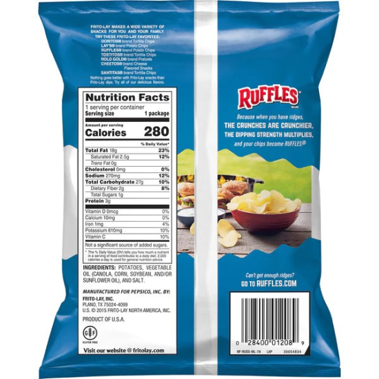 Ruffles Original Potato Chips 1.75 Oz (50g)