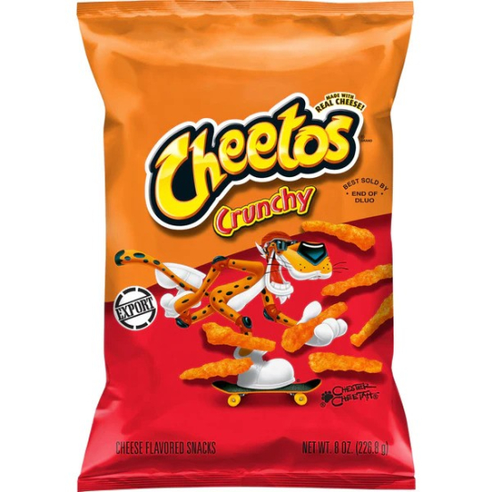 Cheetos Crunchy Cheese Flavored Snacks, Made With Real Cheese, 8 Oz (227g)