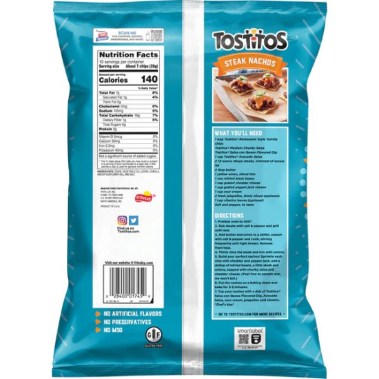 Tostitos Original Restaurant Style Tortilla Chips 10 Oz (283.5g)