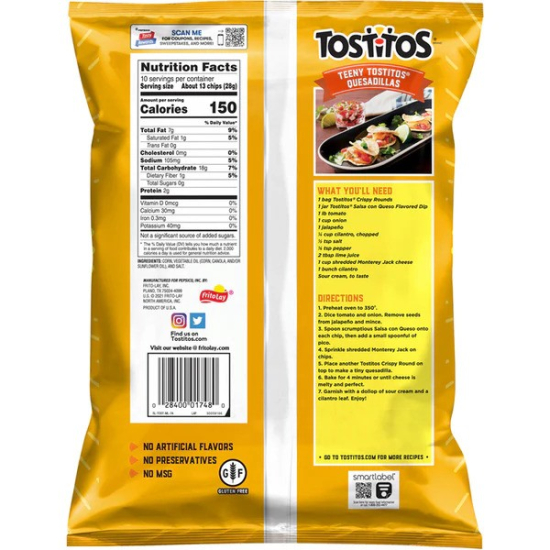 Tostitos Original Crispy Rounds Tortilla Chip 10 Oz (283.5g)