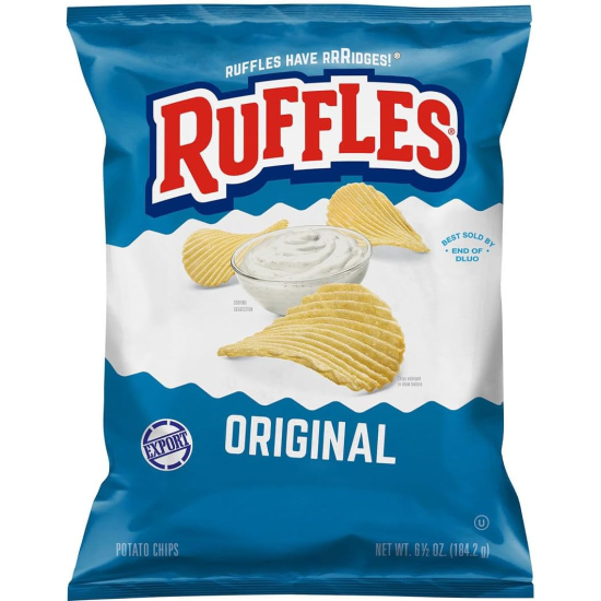 Ruffles Original Potato Chips 6.5 OZ (184g)