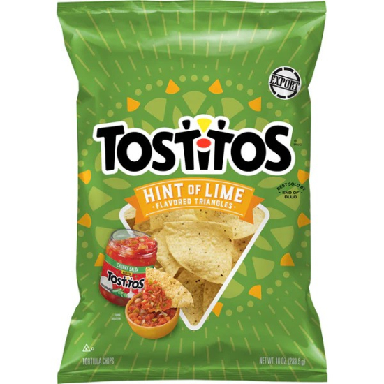 Tostitos Lime Flavored Triangle Style Tortilla Chips 10 Oz (283.5g)