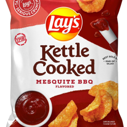 Lay's Kettle Cooked Mesquite BBQ Flavored Potato Chips 6.5 OZ Lay's Kettle Cooked Mesquite BBQ Flavored Potato Chips 6.5 OZ