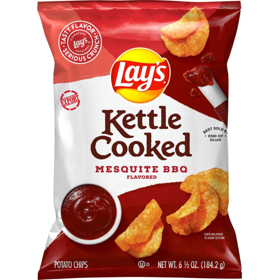 Lay's Kettle Cooked Mesquite BBQ Flavored Potato Chips 6.5 OZ
