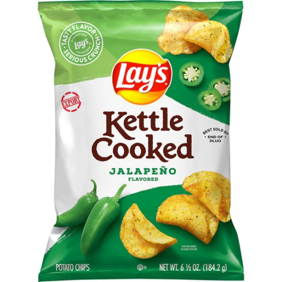 Lay's Kettle Cooked Jalapeno Flavored Potato Chips 6.5 OZ