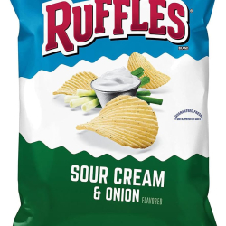 Ruffles Sour Cream & Onion Flavored Potato Chips 6.5 OZ 12x184g Ruffles Sour Cream & Onion Flavored Potato Chips 6.5 OZ 12x184g