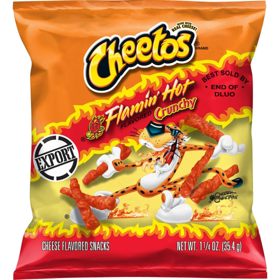 Cheetos Crunchy Flamin Hot Cheese Flavored Snack, 1.25 Oz