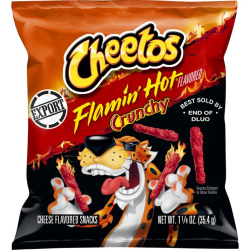 Cheetos Crunchy Flamin Hot Cheese Flavored Snack, 1.25 Oz, Pack Of 12 Cheetos Crunchy Flamin Hot Cheese Flavored Snack, 1.25 Oz, Pack Of 12
