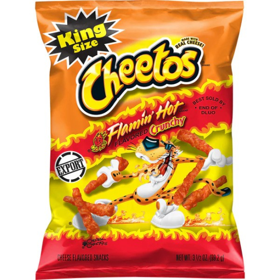 Cheetos Crunchy Flaming Hot Cheese Flavored Snack 3.5 Oz