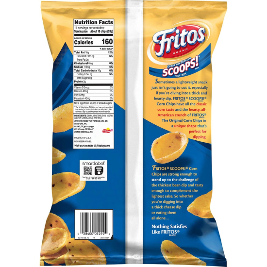 Fritos Scoops Corn Chips Great for Dipping 11 Oz (312g)