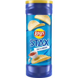 Lay's Stax Salt & Vinegar Naturally and Artificially Flavored Potato Chips 5.5 Oz (156g) Lay's Stax Salt & Vinegar Naturally and Artificially Flavored Potato Chips 5.5 Oz (156g)