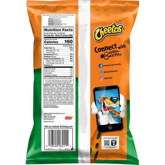 Cheetos Crunchy Cheddar Jalapeno Flavored Snacks, 8 Oz