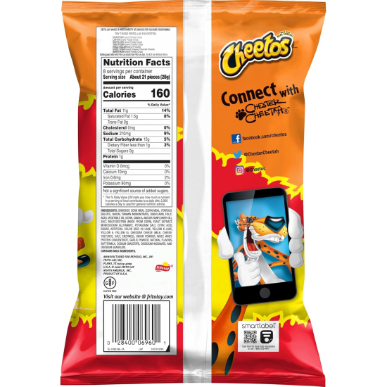 Cheetos Crunchy Flaming Hot Chips 8 Oz (227g)