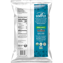 Tostitos Organic Blue Corn Tortilla Chips 9 Oz 6x255g Tostitos Organic Blue Corn Tortilla Chips 9 Oz 6x255g