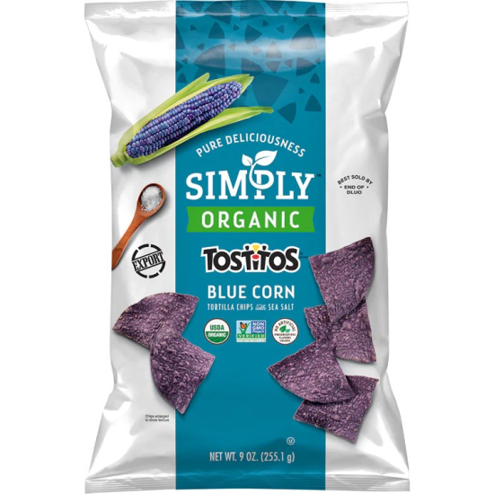Tostitos Organic Blue Corn Tortilla Chips 9 Oz (255g)