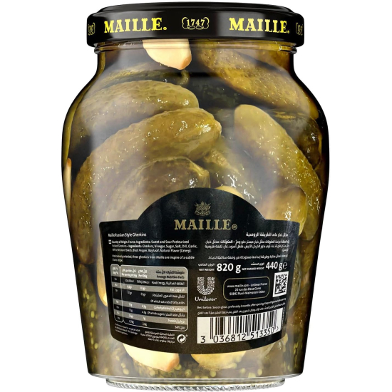 Maille Crunchy Gherkins Russian Pickles 440g