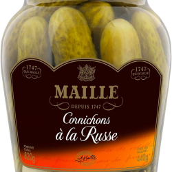 Maille Crunchy Gherkins Russian Pickles 440g, Pack Of 6 Maille Crunchy Gherkins Russian Pickles 440g, Pack Of 6