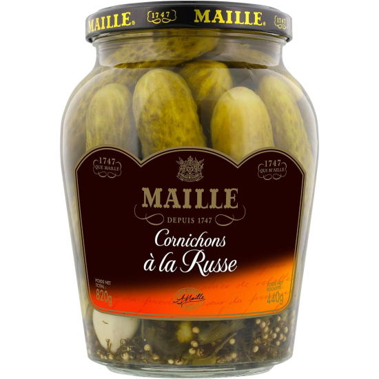 Maille Crunchy Gherkins Russian Pickles 440g