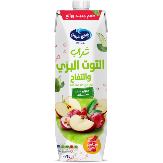 Ocean Spray Cranberry Apple Mixed Fruit Drink No Sugar Added, Contains Vitamin C 1 Litre 