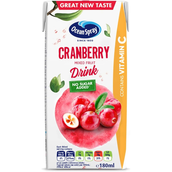 Ocean Spray Cranberry Classic No Sugar Juice Drink 180 ml