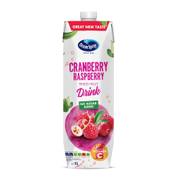 Ocean Spray Cranberry Raspberry Mixed Fruit Drink No Sugar Added, Contains Vitamin C 1 Litre Ocean Spray Cranberry Raspberry Mixed Fruit Drink No Sugar Added, Contains Vitamin C 1 Litre