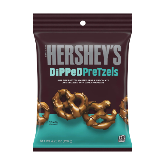 Hershey's Dipped Pretzels In Milk Chocolate And Dark Chocolate 120g