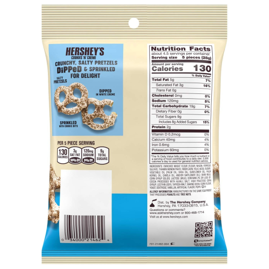 Hershey's Dipped Pretzels Cookies 'N' Crème 120g