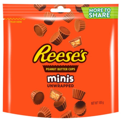 Reese's Mini Unwrapped Chocolate Peanut Butter Cups 12x185g Reese's Mini Unwrapped Chocolate Peanut Butter Cups 12x185g