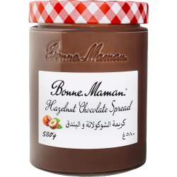Bonne Maman Hazelnut Chocolate Spread with Cocoa, No Palm Oil  20% Hazelnut, 580g, Pack Of 4 Bonne Maman Hazelnut Chocolate Spread with Cocoa, No Palm Oil  20% Hazelnut, 580g, Pack Of 4