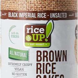 Rice Up Whole Grain Rice Cakes Unsalted With Black Imperial Rice 120g, Pack Of 6