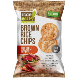 Rice Up Whole Grain Rice Chips Hot Chili Peppers Gluten free, No GMO 60g, Pack Of 12 Rice Up Whole Grain Rice Chips Hot Chili Peppers Gluten free, No GMO 60g, Pack Of 12