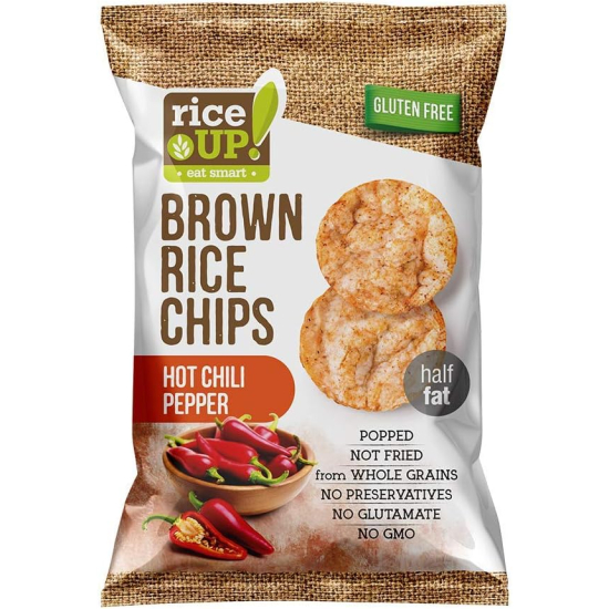 Rice Up Whole Grain Rice Chips Hot Chili Peppers Gluten free, No GMO 60g