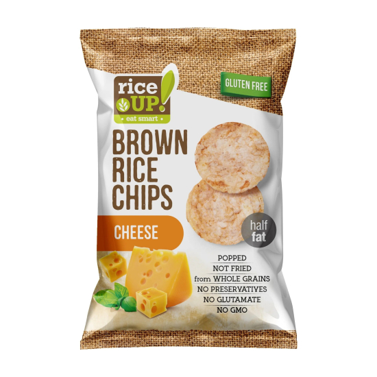 Rice Up Whole Grain Rice Chips Cheese Gluten free, No GMO 60g