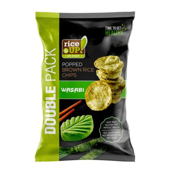 Rice Up Whole Grain Brown Rice Chips Wasabi, Gluten free, No GMO 120g