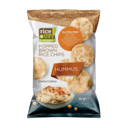 Rice Up Whole Grain Rice Chips Hummus  60g, Pack Of 12 Rice Up Whole Grain Rice Chips Hummus  60g, Pack Of 12